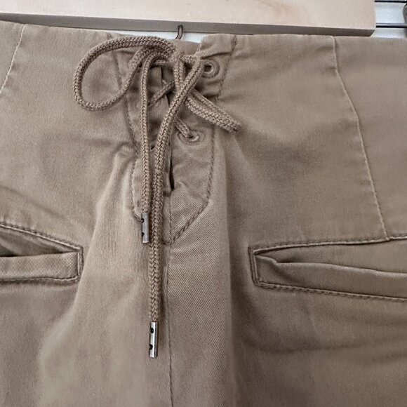 Tan Wide Legged Hemmed Pants - Picture 6 of 9